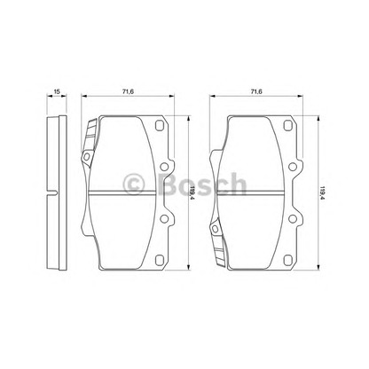 Photo Brake Pad Set, disc brake BOSCH 0986424134