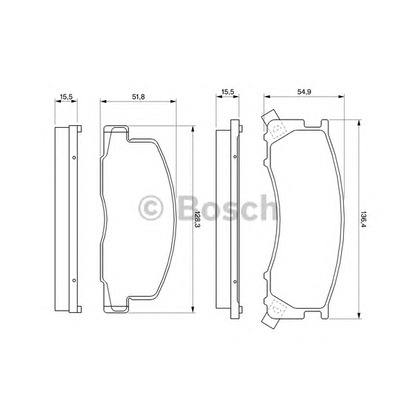 Photo Brake Pad Set, disc brake BOSCH 0986424183