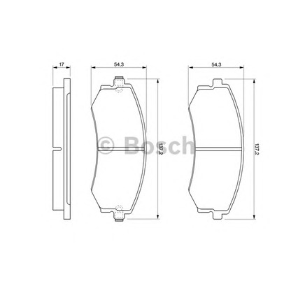 Фото Комплект тормозных колодок, дисковый тормоз BOSCH 0986424215