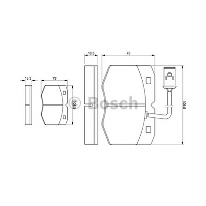 Фото Комплект тормозных колодок, дисковый тормоз BOSCH 0986424240