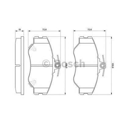 Фото Комплект тормозных колодок, дисковый тормоз BOSCH 0986424368