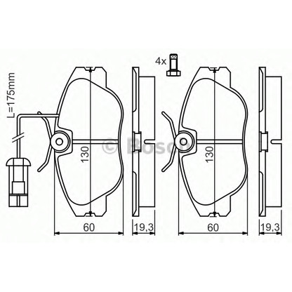 Фото Комплект тормозных колодок, дисковый тормоз BOSCH 0986424374