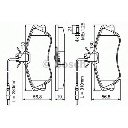 Фото Комплект тормозных колодок, дисковый тормоз BOSCH 0986424414