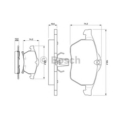 Photo Brake Pad Set, disc brake BOSCH 0986424488