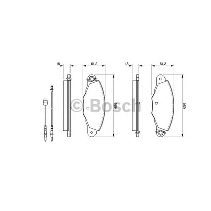 Photo Kit de plaquettes de frein, frein à disque BOSCH 0986424511