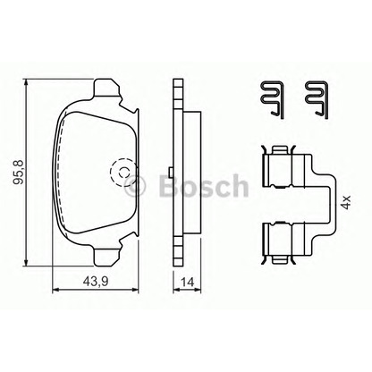 Фото Комплект тормозных колодок, дисковый тормоз BOSCH 0986424528