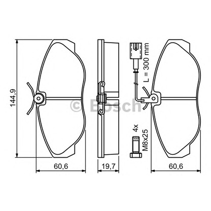 Photo Brake Pad Set, disc brake BOSCH 0986424556