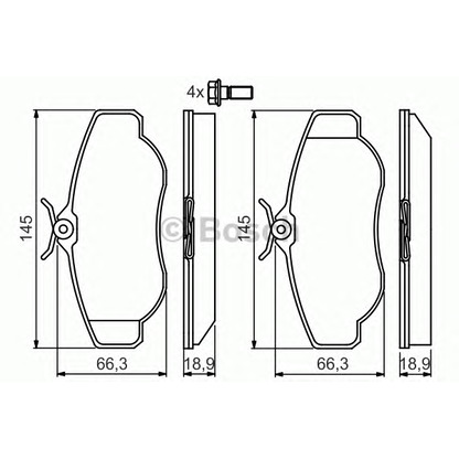 Фото Комплект тормозных колодок, дисковый тормоз BOSCH 0986424565