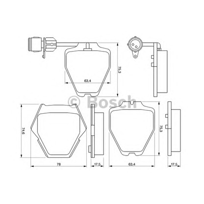 Photo Brake Pad Set, disc brake BOSCH 0986424689