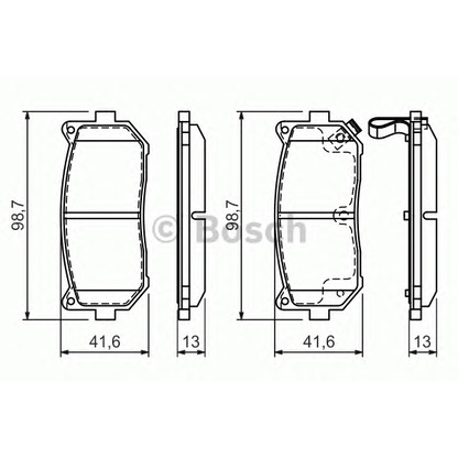 Фото Комплект тормозных колодок, дисковый тормоз BOSCH 0986424693