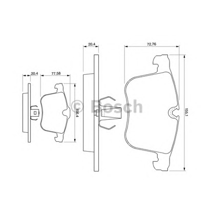 Photo Brake Pad Set, disc brake BOSCH 0986424743