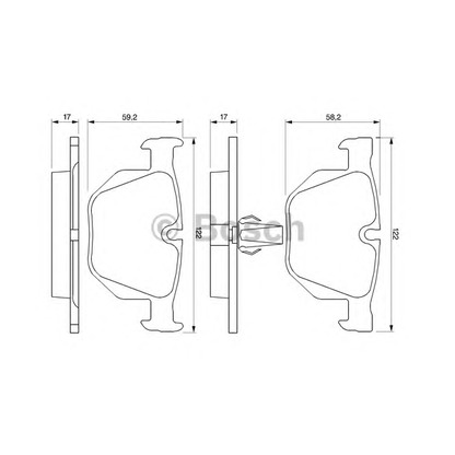 Photo Brake Pad Set, disc brake BOSCH 0986424766