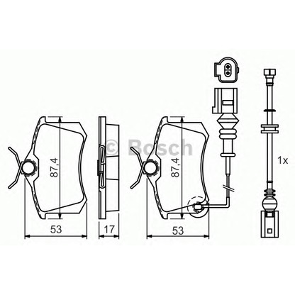 Фото Комплект тормозных колодок, дисковый тормоз BOSCH 0986424813