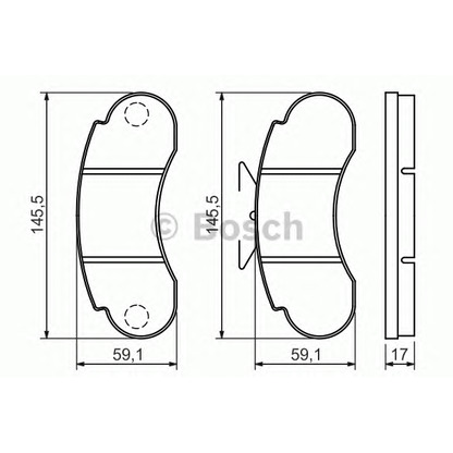 Фото Комплект тормозных колодок, дисковый тормоз BOSCH 0986460947