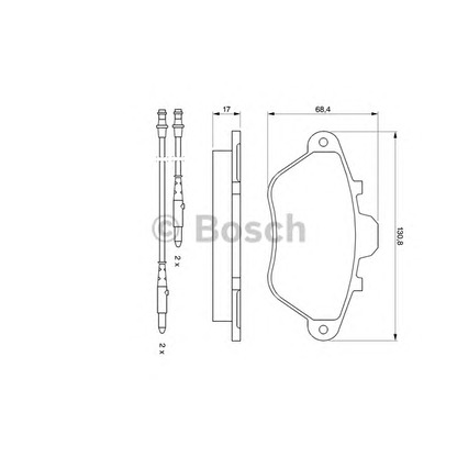 Photo Kit de plaquettes de frein, frein à disque BOSCH 0986460950