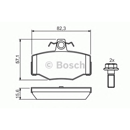 Photo Kit de plaquettes de frein, frein à disque BOSCH 0986460993