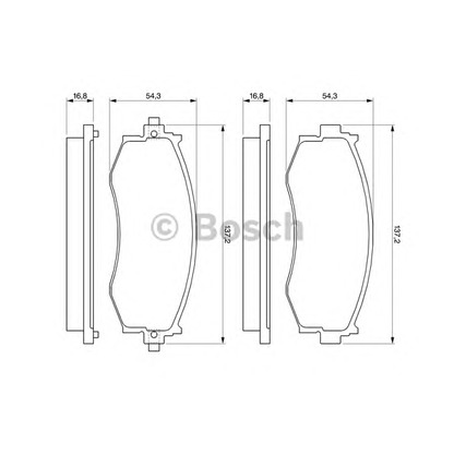 Photo Brake Pad Set, disc brake BOSCH 0986461121