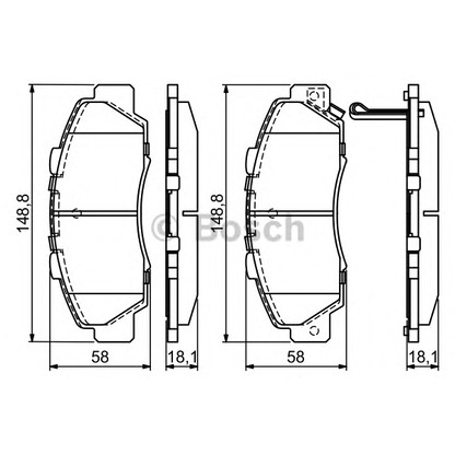 Photo Brake Pad Set, disc brake BOSCH 0986461142