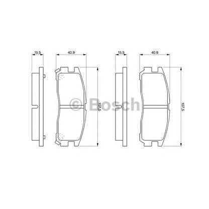 Фото Комплект тормозных колодок, дисковый тормоз BOSCH 0986461145