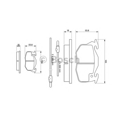 Фото Комплект тормозных колодок, дисковый тормоз BOSCH 0986461763