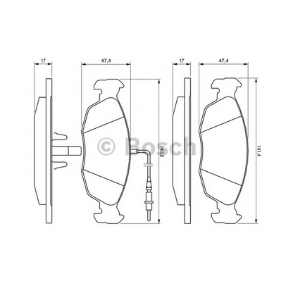 Photo Brake Pad Set, disc brake BOSCH 0986461764