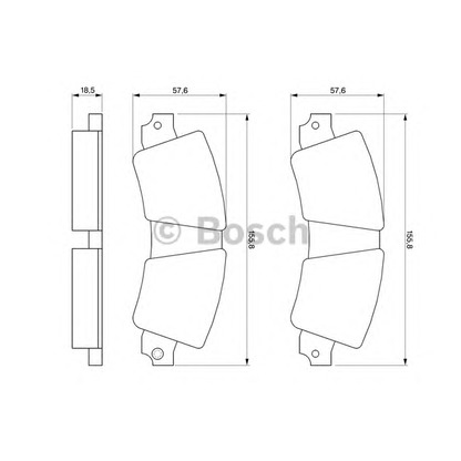 Фото Комплект тормозных колодок, дисковый тормоз BOSCH 0986464421