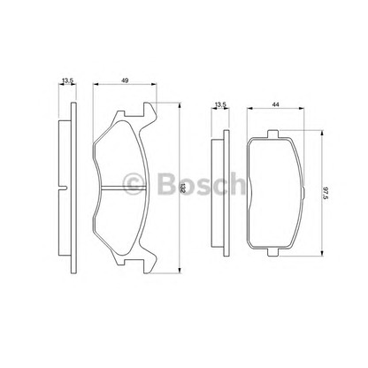 Photo Brake Pad Set, disc brake BOSCH 0986466051