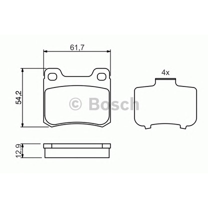 Photo Brake Pad Set, disc brake BOSCH 0986466874