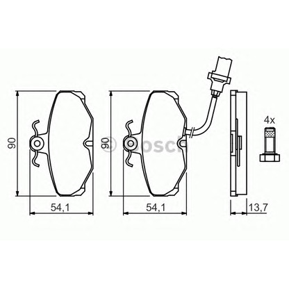 Photo Brake Pad Set, disc brake BOSCH 0986469820