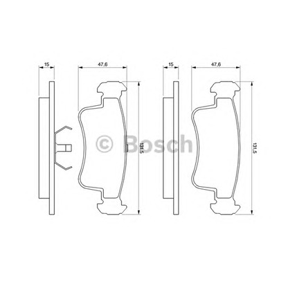 Фото Комплект тормозных колодок, дисковый тормоз BOSCH 0986493360