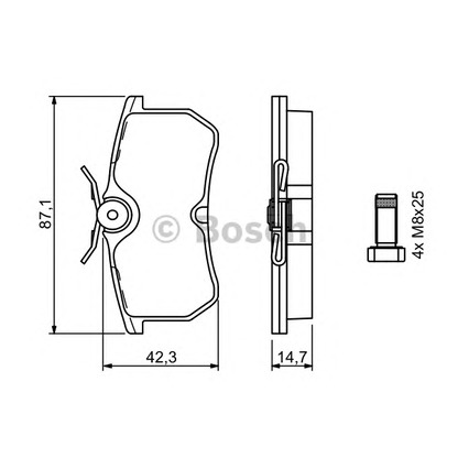 Photo Brake Pad Set, disc brake BOSCH 0986494011