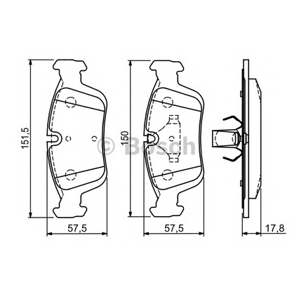 Photo Brake Pad Set, disc brake BOSCH 0986494015