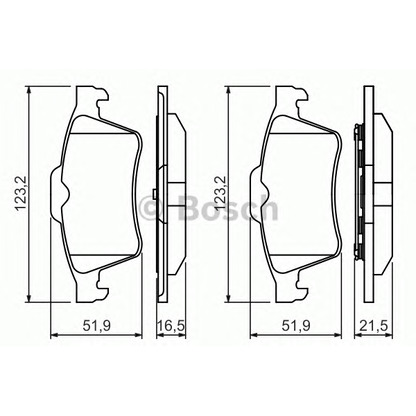 Photo Brake Pad Set, disc brake BOSCH 0986494032