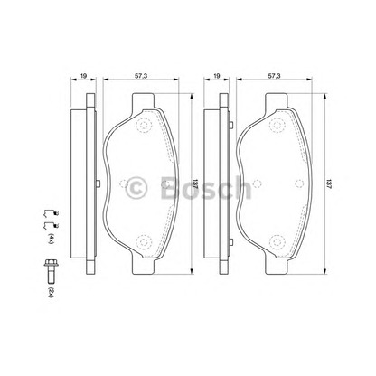 Фото Комплект тормозных колодок, дисковый тормоз BOSCH 0986494074