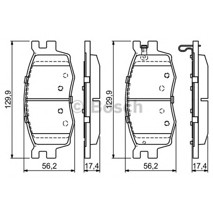 Фото Комплект тормозных колодок, дисковый тормоз BOSCH 0986494139