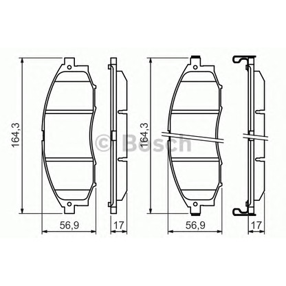 Photo Brake Pad Set, disc brake BOSCH 0986494152