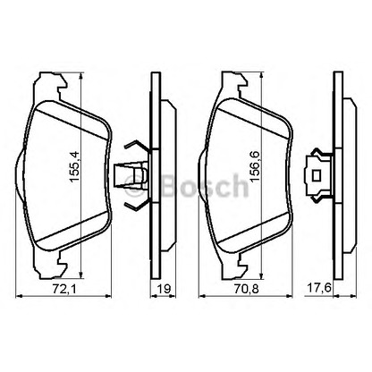 Фото Комплект тормозных колодок, дисковый тормоз BOSCH 0986494158