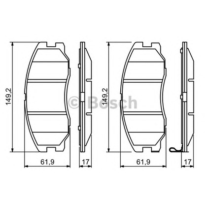 Photo Brake Pad Set, disc brake BOSCH 0986494250