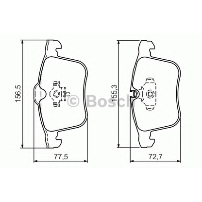 Фото Комплект тормозных колодок, дисковый тормоз BOSCH 0986494280