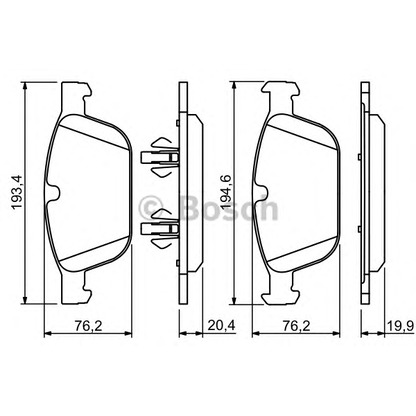 Фото Комплект тормозных колодок, дисковый тормоз BOSCH 0986494305