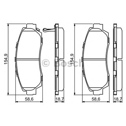 Фото Комплект тормозных колодок, дисковый тормоз BOSCH 0986494308