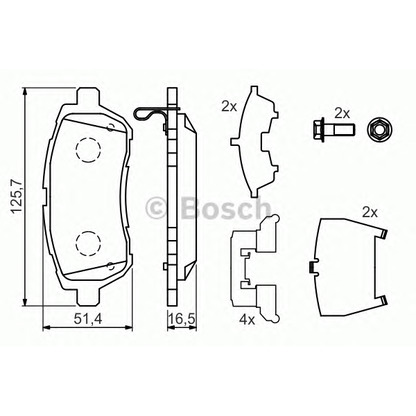 Photo Brake Pad Set, disc brake BOSCH 0986494320