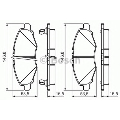 Фото Комплект тормозных колодок, дисковый тормоз BOSCH 0986494326