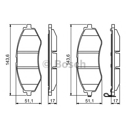 Photo Brake Pad Set, disc brake BOSCH 0986494343