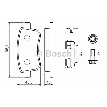 Photo Brake Pad Set, disc brake BOSCH 0986494384