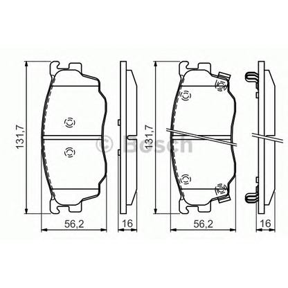 Фото Комплект тормозных колодок, дисковый тормоз BOSCH 0986494394