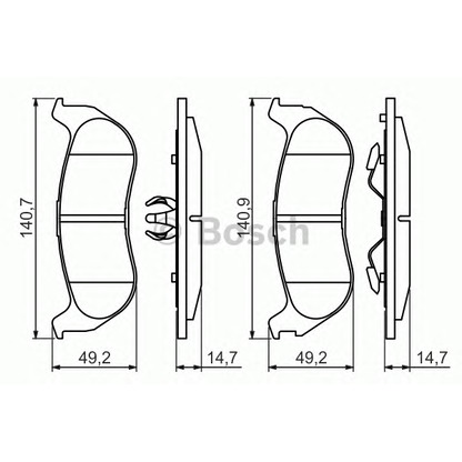 Фото Комплект тормозных колодок, дисковый тормоз BOSCH 0986494419