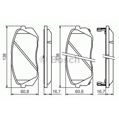 Photo Brake Pad Set, disc brake BOSCH 0986494422