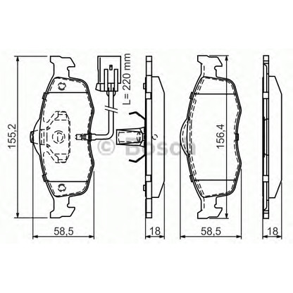 Фото Комплект тормозных колодок, дисковый тормоз BOSCH 0986495003