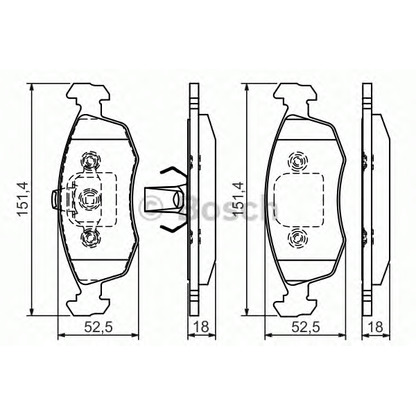 Фото Комплект тормозных колодок, дисковый тормоз BOSCH 0986495016